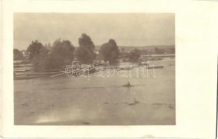 1913 Máramarossziget, Sighetu Marmatei; a Tisza áradása, illetmény földek árvíz alatt / flood of the Tisza river, lands during flood. photo