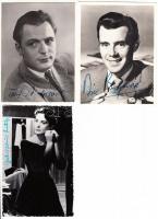 Kis aláírás tétel: külföldi színészek aláírásai őket ábrázoló fotókon, számos érdekes darabbal, össz...