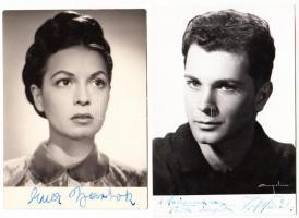 Kis aláírás tétel: külföldi színészek aláírásai őket ábrázoló fotókon, számos érdekes darabbal, össz...