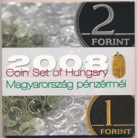 2008. 1Ft-100Ft 7xklf darabos forgalmi sor Búcsú az egy- és kétforintostól dísztokos szettben T:PP Adamo FO42