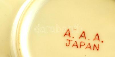 Japán A.A.A. porcelán kistányér, 5 db, matricás, jelzett, hibátlan, d: 11 cm