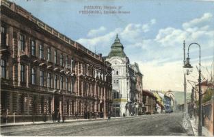 Pozsony, Pressburg, Bratislava; Stefánia út, Liebel Ernő üzlete / street view, shops (EK)