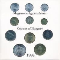 1993. 10f-200Ft (11xklf) forgalmi sor dísztokban, benne 200Ft Ag "MNB" T:BU 
Adamo FO26.2