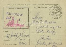 1944 Valahol Oroszországból. Tábori Postai Levelezőlap / WWII Hungarian military field post from Rus...