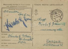 1943 Muszkaföld repülővel. Tábori Postai Levelezőlap / WWII Hungarian military field post. aircraft