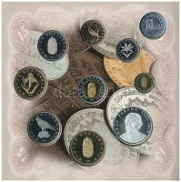 1998. 50f-200Ft (10xklf) forgalmi sor dísztokban + 1998. 100Ft alpakka "1848-1849. Szabadsághar...