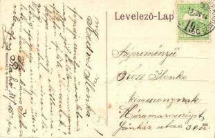 Rahó, Rakhiv; Híd, templom. Lautmann és Dávidovits kiadása / bridge, church