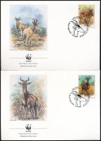 WWF: Antelope stripe of 4 + set on 4 FDC WWF: Antilop négyescsík + sor 4 FDC-n