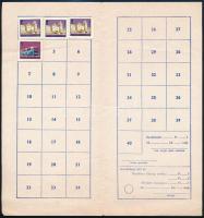 Iskolai Takarékbélyeg gyűjtőlap 4 db bélyeggel