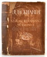 Jacob Burckhardt: Az olasz renaissance műveltsége. Fordította Elek Artúr. Bp., 1945, Dante. Kiadói félvászon kötésben, kiadói papír védőborítóban, a papír védőborító megviselt állapotban, javított, kissé kopott a félvászonkötés gerince, de ezeket leszámítva jó állapotban.