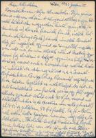 1932 Dr. Herz Ottó zongoraművész (1894-1976) aláírása és saját kézzel írt sorai feleségének címzett ...