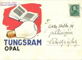 Tungsram Opal izzó reklám képeslap / Hungarian light bulb advertisment postcard