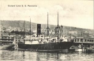 Pannónia kivándorlási hajó a fiume-i kikötőben / Emigration ship Cunard Line SS Pannonia in Fiume