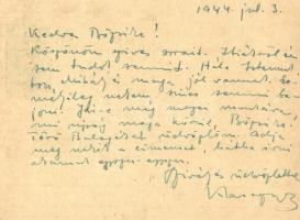 1944 Zsidó KMSZ (közérdekű munkaszolgálatos) levele a zombori munkatáborból / WWII Letter from a Jew...