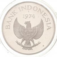 Indonézia 1974. 2000R Ag Jávai tigris T:1(PP) Indonesia 1974. 2000 Rupiah Ag Javan tiger C:UNC(PP) Krause KM#39a