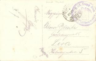 1916 Trén (málhás szekerek menetoszlopa és legénysége) mozgatása sárban / WWI K.u.k. military supply...