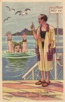 6 db régi magyar humoros motívumlap, házaspár humor. Rekord kiadás / 6 pre-1945 Hungarian humorous m...