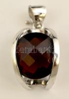 Ezüst(Ag) üveg kővel díszített szett (fülbevaló, gyűrű, függő), jelzett, gyűrű méret: 56, bruttó: 17...