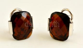 Ezüst(Ag) köves szett (gyűrű, fülbevaló, függő), jelzett, gyűrű méret: 56, bruttó: 18 g