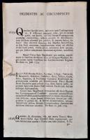 1784 Komárom, helytartótanácsi leirat különféle érdekes ügyekben, aláírásokkal, papírfelzetes viaszpecséttel