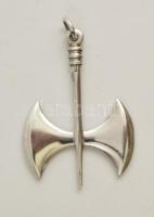 Ezüst(Ag) bárd függő, jelzett, 3,7x5,8 cm, nettó: 13,5 g