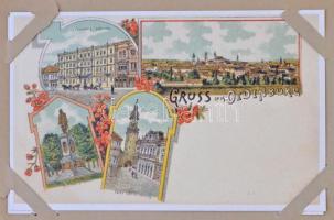 100 db MODERN Soproni városképes lap kis albumban / 100 modern Hungarian town view postcards from So...