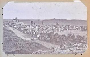 100 db MODERN Soproni városképes lap kis albumban / 100 modern Hungarian town view postcards from So...