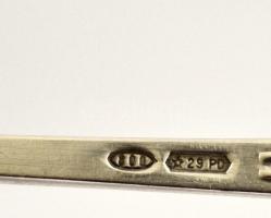 Ezüst(Ag) fűszerkanál, jelzett, h: 13 cm, nettó: 14,2 g