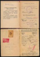 1946-1992 Vegyes okmány tétel, 7 db: textilipari szakszervezeti igazolványok, számos bélyeggel, vala...