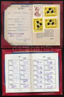 1946-1992 Vegyes okmány tétel, 7 db: textilipari szakszervezeti igazolványok, számos bélyeggel, vala...