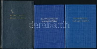 1946-1992 Vegyes okmány tétel, 7 db: textilipari szakszervezeti igazolványok, számos bélyeggel, vala...