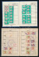 1946-1992 Vegyes okmány tétel, 7 db: textilipari szakszervezeti igazolványok, számos bélyeggel, vala...