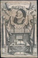 Paravicini, Johann-Baptist (1656-1676): Leonhard Hutter (1563-1616) luteránus teológus portréja, rézmetszet, jelzett, kartonra ragasztva, 29×18,5 cm