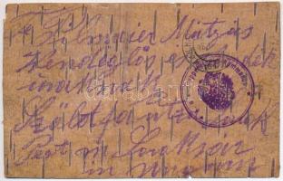 1916 K.u.K. Etappenstations kommando. Military thin wooden postcard