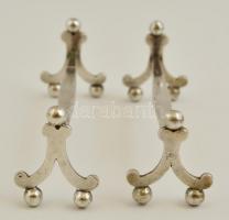 Ezüst(Ag) antik késbak pár, jelzett, h: 10,5 cm, nettó: 63 g