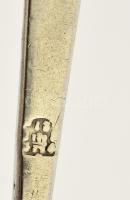 Ezüst(Ag) antik késbak pár, jelzett, h: 10,5 cm, nettó: 63 g