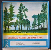 Angara környéki kőzetgyűjtemény, 15 mintával, eredeti dobozában