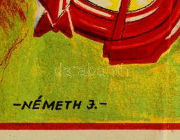 cca 1949 "Magyar Szabadságharcos Szövetség Sportbemutatója", nagyméretű plakát, szélein és...