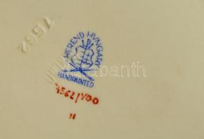 Herendi Viktória mintás porcelán tálka, kézzel festett, jelzett, hibátlan, d: 8 cm