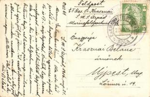 1916 Osztrák-magyar tengeralattjáró matrózokkal a fedélzetén / Austro-Hungarian Navy submarine with ...