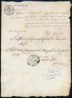 1829 3 db olasz nyelvű anyakönyvi kivonat szignettával