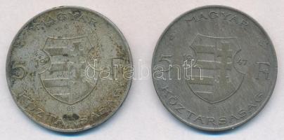 1947. 5Ft Ag "Kossuth" (2x)  T:2-,3 patina