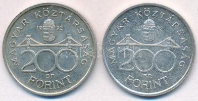 1992. 200Ft Ag "NMB" (2x) T:1-,2 patina