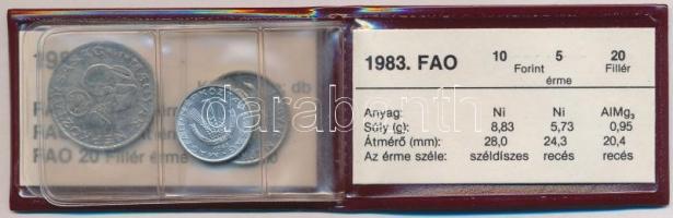 1983. 20f Al + 5Ft Ni + 10Ft Ni "FAO" sor, eredeti tokban tanúsítvánnyal T:BU 
Adamo EM69...