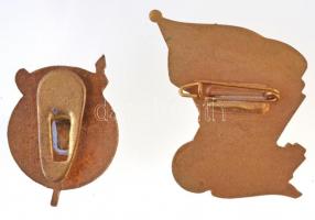 1946. "II. Országos Sportnapok" zománcozott fém gomblyukjelvény (19x27mm) + 1949. "MH...