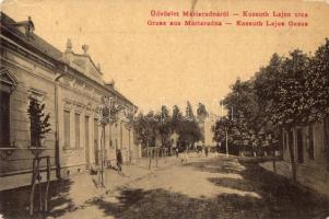 Máriaradna, Radna; Kossuth Lajos utca, Weiszberger Pál vegyeskereskedése / Gasse / street view with shop (EK)