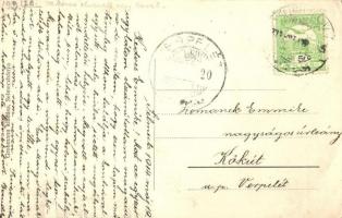 Selmecbánya, Banská Stiavnica; Városháza, Borhegyi István cukrász és Drexler Samu üzlete  / town hal...