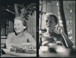 1962 Fischer Annie (1914-1995) háromszoros Kossuth-díjas zongoraművészről készült fotósorozat, 6 db ...