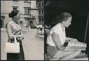 1962 Fischer Annie (1914-1995) háromszoros Kossuth-díjas zongoraművészről készült fotósorozat, 6 db ...