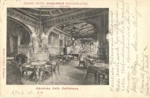 Budapest V. Grand Hotel Hungaria Nagyszálloda, kávéház belső. Klösz György